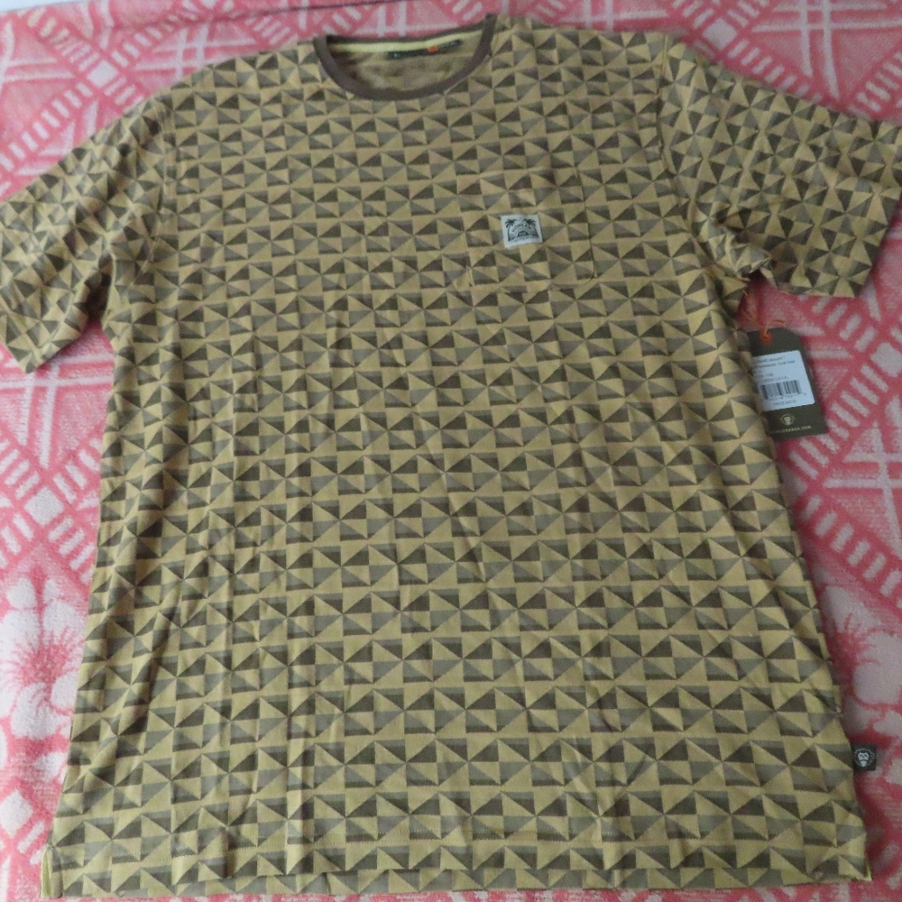 Howler Brothers Mens TShirt Jacquard covert green kaleidoscope